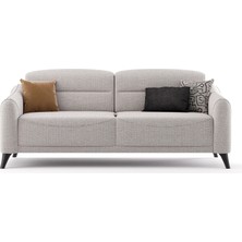 Alfemo Mira Sandıklı Üçlü Koltuk-Beyaz