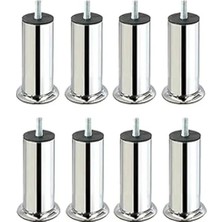 Calperia Mobilya Ayağı, Krom Kaplama Metal Baza Ayağı, Koltuk ve Kanepe Için Civatalı (8 Adet 15 cm M8 Ince Diş)