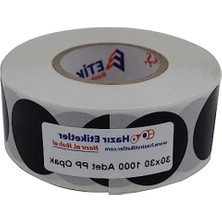 Calperia 30MM x 30MM Opak Yuvarlak Rulo Etiket - 1000 Adet