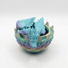 Atatuğ Hediyelik Atatug Pastel Gökkuşağı Orta Boy Sürpriz Ejderha Yumurtası ve Kanatlı Ejderha Seti - 24CM