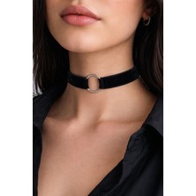 Liora De Mar Kadife Choker Velvet O-Ring Noir