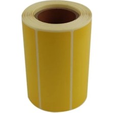 Calperia Yüksek Kaliteli Sarı Kuşe Etiket 100MM x 30MM Ruloda 500 Adet