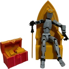 El Yapımı Kraliyet Hazine Odası Diorama Seti – Tahtlı Hareketli Figür, Altın Sandık, Aksesuarlar