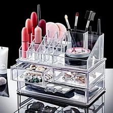 Calperia 20 Gözlü Akrilik Makyaj Organizeri - Üç Çekmeceli