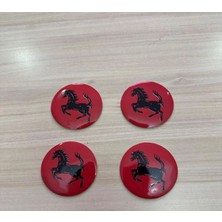OEM Tofaş Kırmızı At Ferrari Logolu Jant Göbeği Arması Sticker 56 mm