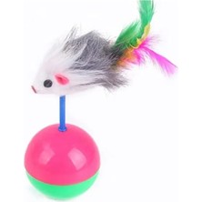 Calperia Eğitici Tüylü Fareli Kedi Oyun Topu - Yavru Kediler Için