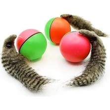 Calperia Renkli Toplar ve Rakun Kuyruğu ile Kedi Oyuncağı