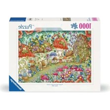 Calperia 1000 Parça Çiçekli Mantar Evler Yetişkin Puzzle