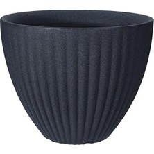 Calperia Antrasit Renkli 39 cm Çapında Plastik Saksı