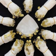 Karakız Halay Mendili Beyaz Liralı