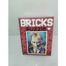 Peluvel - Bricks Puzzle Atatürk Pop Art 100 Parça Yapboz | 10X15 cm