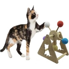Calperia Ahşap Kedi Oyuncağı, 5 Renkli Toplu