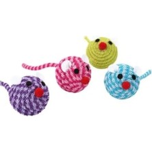 Calperia Elastik Ip ve Örgü Tasarımıyla Kedi Oyuncağı - 13 cm