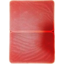 Calperia Büyük Boy Elekli Kedi Tuvalet Önü Paspası, Katlanabilir 82 x 60 Cm, Kırmızı