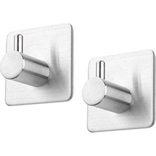 Calperia Paslanmaz Çelik Kendinden Yapışmalı 2 Adet Banyo Askısı