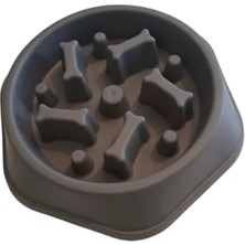 Calperia Yavaş Besleyici Köpek Mama Kabı, Anti-Boğulma Özelliği, Gri