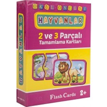 The Monarch Co Eğitici Hayvanlar Yapboz Seti - 2 ve 3 Parçalı Tamamlama ve Eşleştirme Kartları - Okul Öncesi 2+ Yaş Zeka Gelişimi