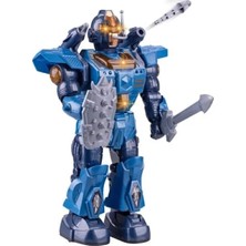 Calperia Interaktif Müzikli Robot - Işıklı ve Dans Eden Roket Atan Robot (Mavi)