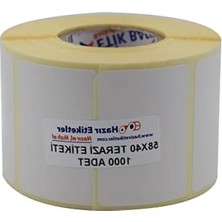 Calperia Eko Termal Etiket 58MM x 40MM Rulo, 1000 Adet