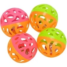 Calperia Renkli Zilli Kedi Oyuncak Topu - 4'lü Set