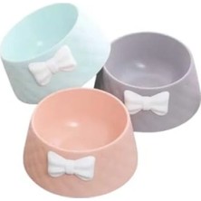 Calperia Şık Desenli Fiyonklu Mama Kabı – Kaymaz Tasarım