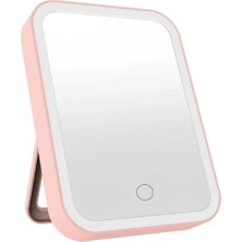 Calperia LED Işıklı Dokunmatik Makyaj Aynası - Pembe Renk