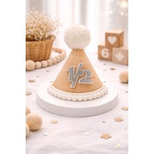 Deha Parti Şapka Jüt Model Ponponlu 1/2 Yarım Yaş 6 Ay Parti Aksesuarları