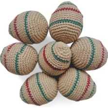 Calperia Doğa Dostu Çıngıraklı Örgü Yumurta Kedi Oyuncağı