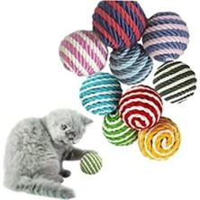 Calperia Renkli Ip Sarma Kedi Oyun Topu, 4 cm