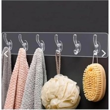 Calperia Güçlü Yapışkanlı Şeffaf Duvar Askısı - 6'lı Set