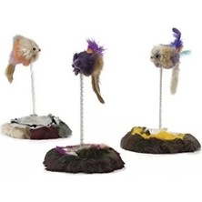 Calperia Tüylü Fare Kedi Oyuncağı, Çeşitli Renklerde, 14,5X14,5X28CM