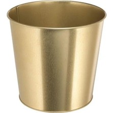 Calperia 19 cm Gold Renk Galvanizli Çelik Çiçek Saksısı, Dayanıklı Tasarım
