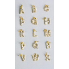 Wind Silver Taşlı Minimal Harfler Kolye Ucunu Seç 925 Ayar