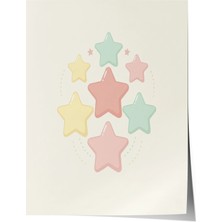 Zestia Poster Pastel Yıldızlar Gökyüzü Rüyası Minimal Çocuk Odası Dekoru