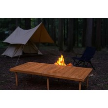 Calperia Katlanır Bahçe Masası - 50X50 Cm, Ceviz Renk