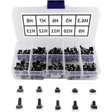 Calperia 200 Adet 6X6MM Tact Buton Seti, 4 Pinli Dokunmatik Anahtar