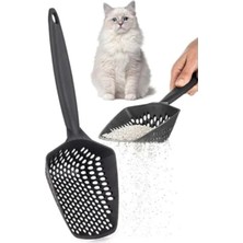 Calperia Siyah Renkli Küçük Delikli Kedi Kumu Eleme Küreği, Ince Taneli