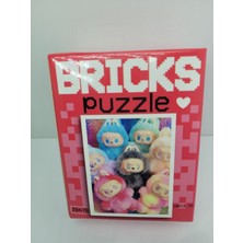 Peluvel - Bricks Puzzle Renkli Peluş Figür Karakterler 100 Parça Yapboz | 10X15 cm