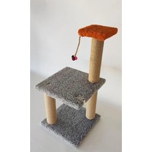 Calperia Iki Katlı Gri Kedi Tırmalama Tahtası - Güvenli Oyun Alanı