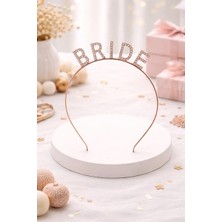 Deha Parti Bride Yazılı Metal Taç Rose Gold Renkli Bakır Renginde Bekarlığa Veda Partisi Konsepti Kaliteli Taç