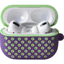 Marsilyan Apple Airpods Pro 2 (2.nesil) Spor Delikli Kılıf - Lila-Yeşil