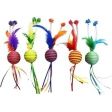 Calperia Tüylü Top Ile Ip Örgülü Kedi Oyuncağı - 4.2 cm