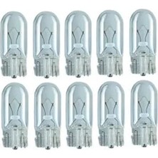 Calperia 10 Adet W5W T10 Dipsiz Ampul, 12V 5W