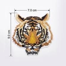 Altuhafiye Premium Kaplan Başlı Nakış Yama - Ütülü ve Dikilebilir Patch (9 Cm)