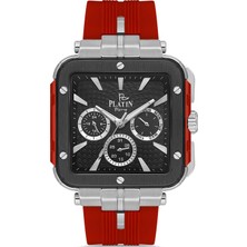 Platin Pierre SA-PL-1044GD-ZL2 Silikon Kordon Fonksiyonları Aktif Kare Erkek Kol Saati