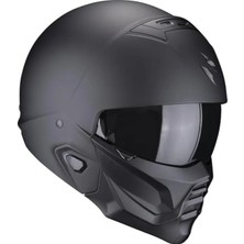 Calperia Mat Siyah Modüler Motosiklet Kaskı, Exo Combat 2