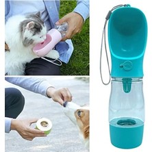 Calperia 380 ml Taşınabilir Su ve Mama Hazneli Seyahat Suluğu - Kilitli Tasarım