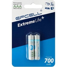 Efcell Extreme Life+ Aaa 700MAH 1.2V Şarj Edilebilir Ni-Mh Pil (2'li Paket)