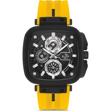 Platin Pierre SA-PL-1038GD-ZR2 Silikon Kordon Fonksiyonları Aktif Kare Erkek Kol Saati
