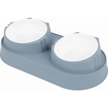 Calperia Çift Hazneli Kaymaz Mama ve Su Kabı, Mavi Renk